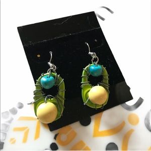 RECYCLE STATEMENT Earrings Hand Made Bottle Tops